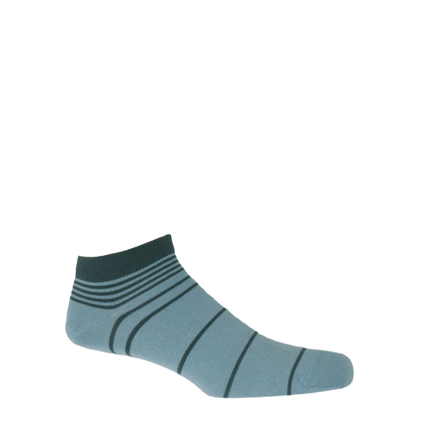 Peper Harow blue Retro Stripe men's luxury trainer socks