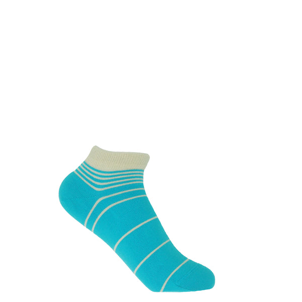 Retro Stripe Women's Trainer Socks - Blue