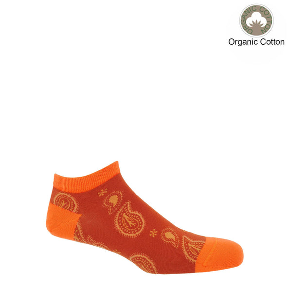 Paisley Men's Trainer Socks - Orange