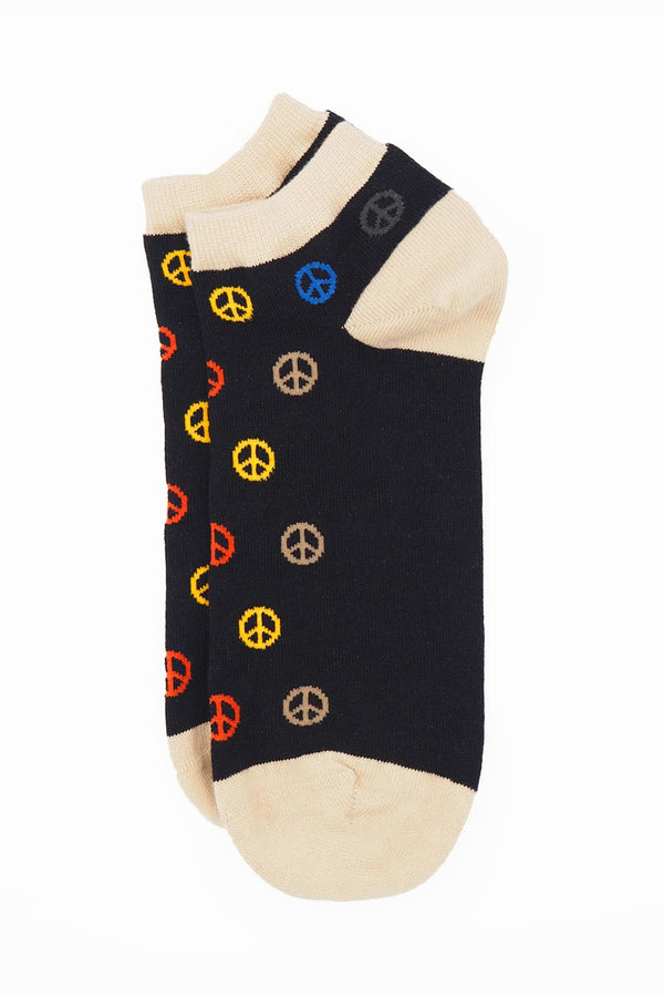 Peace Men's Trainer Socks - Black
