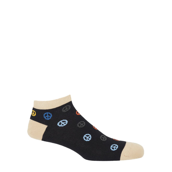 Peace Men's Trainer Socks - Black