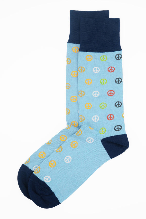 Peace Men's Socks - Light Blue