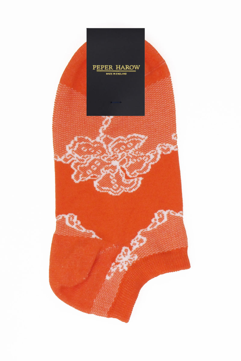Peper Harow orange Delicate women's luxury trainer socks rider