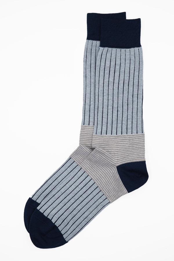 Oxford Stripe Men's Socks - Blue