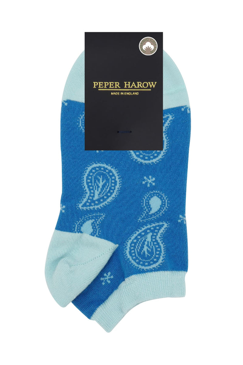 Paisley Women's Trainer Socks - Blue