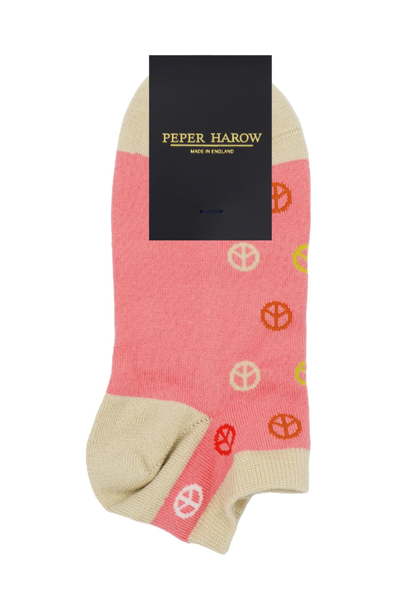 Peace Women's Trainer Socks - Pink