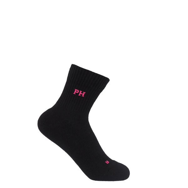 Peper Harow black Essential women's quarter crew luxury sport socks 