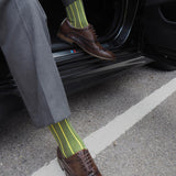 Pin Stripe green luxury men's socks