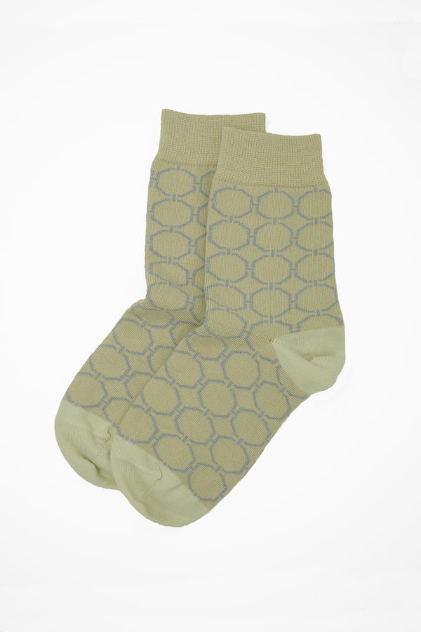 Peper Harow beige Beehive women's luxury socks topshot