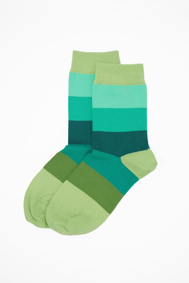 Peper Harow earth Block Stripe women's luxury socks topshot