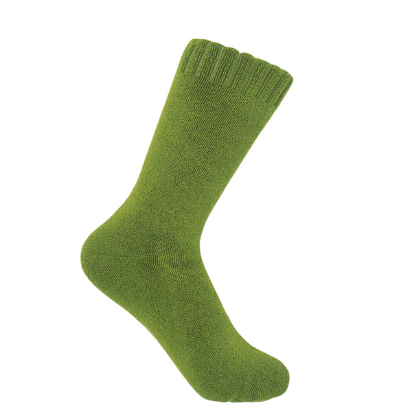 Ribbed Cuff Women's Bed Socks - Green