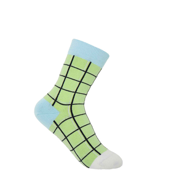 Peper Harow lime Grid women's luxury socks