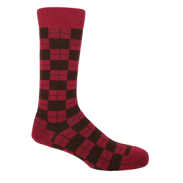 Checkmate Men's Socks - Burgundy