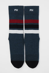 Peper Harow navy men's striped sport socks