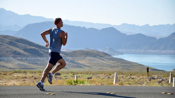 Man running on the road.