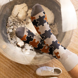 men wearing grey jigsaw socks at home white trainers