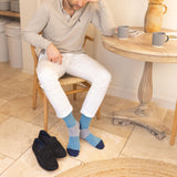 Oxford Stripe Men's Socks - Blue