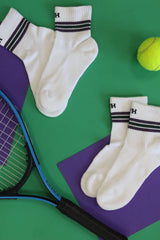 Two pairs of Peper Harow Wimbledon Sport Socks with tennis ball and racket