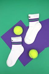 Two pairs of Peper Harow Wimbledon Sport Socks with teniis balls.
