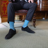 lux taylor luxury socks marine blue men man men's man's suit smart black wearing brighton royal pavillion