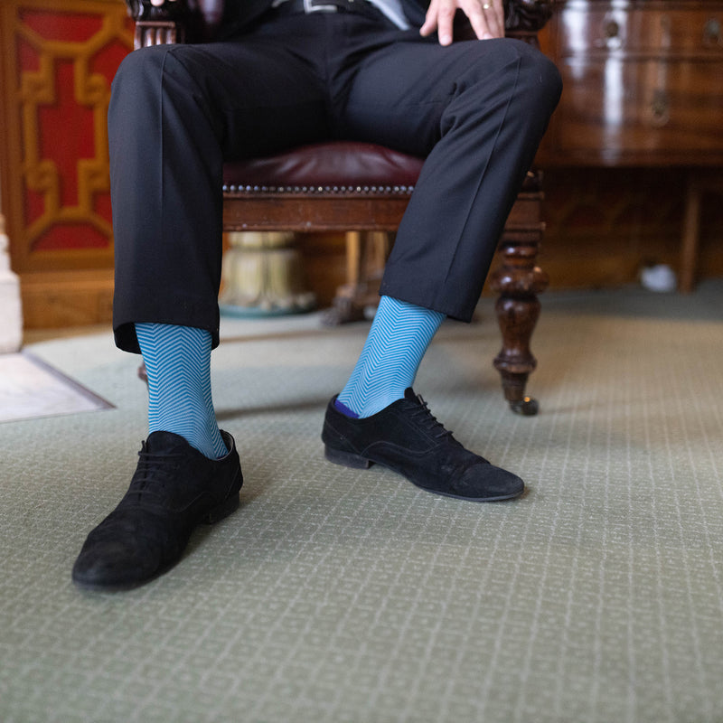 Blue Suit Black Shoes Socks Rent Indigo Blue Suit Elegant Indigo