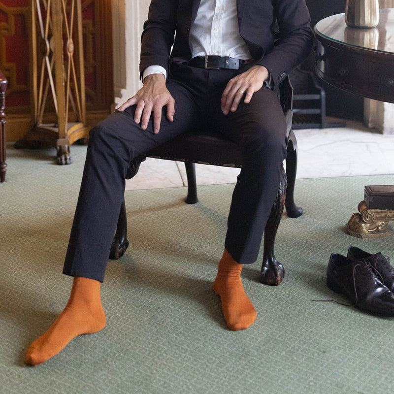Classic Men's Socks - Burnt Orange Peper Harow Classic Men's Socks - Burnt Orange Peper Harow