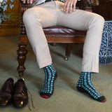 Peper Harow green Diamonds men's luxury socks