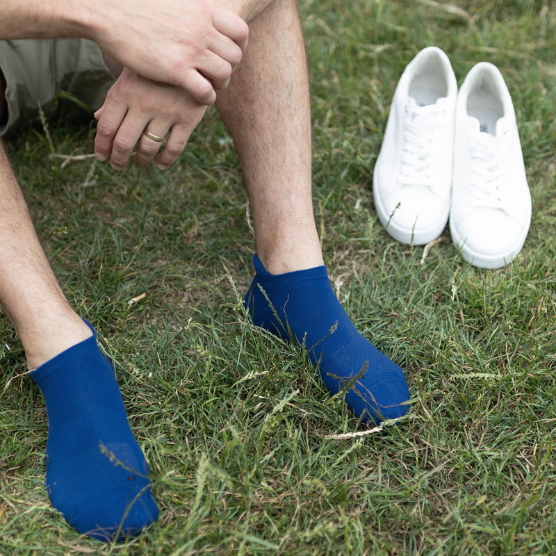 Organic Men's Trainer Sport Socks - Blue