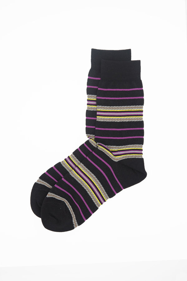 Ayame Multi Stripe Women's Socks - Black