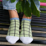 peper harow grid green square trainer luxury socks sock women wearing sock summer sport