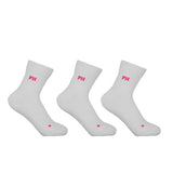 Peper Harow white Essential women's quarter crew luxury sport socks 3 pack