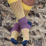 Oxford Stripe Yellow Men's Luxury Socks