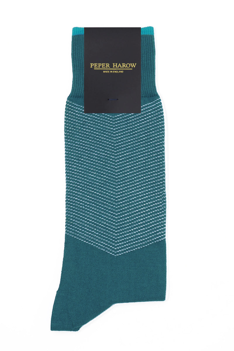 Chevron Men's Socks - Teal