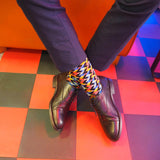men man socks sock wearing autumn winter peper harow luxury suit smart casual style look thunder black ayame