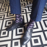 men man socks sock wearing autumn winter peper harow luxury suit smart casual style look black floral ayame