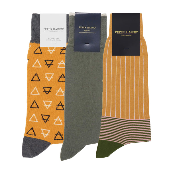 Herrensocken-Paket - Senfgelb