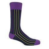 Chalk Stripe Men's Socks - Navy