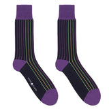 Chalk Stripe Men's Socks - Navy