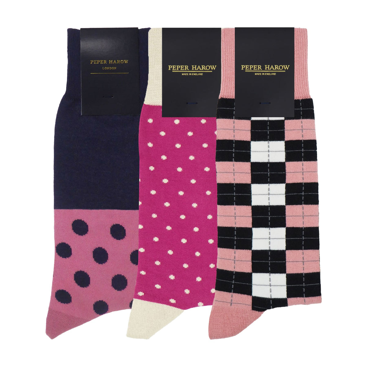 strapless open back dress Remo Tulliani Sioux Navy & Pink Dress Socks – shoeclassix.com main image 1