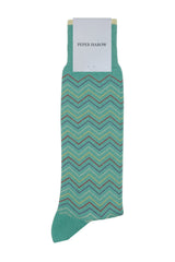 Zigzag Men's Socks - Teal