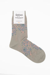 Ayame Dancing Flower Women's Socks - Grey