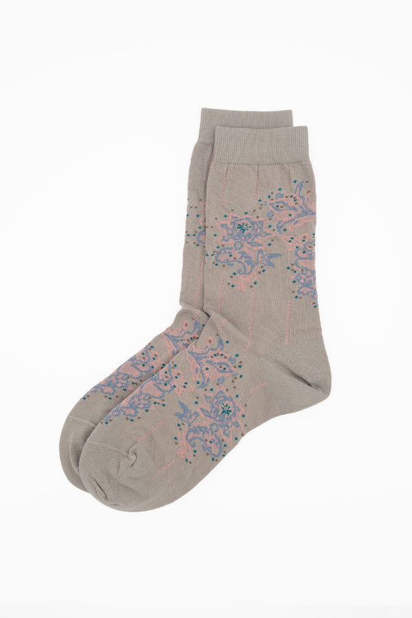 Ayame Dancing Flower Women's Socks - Grey