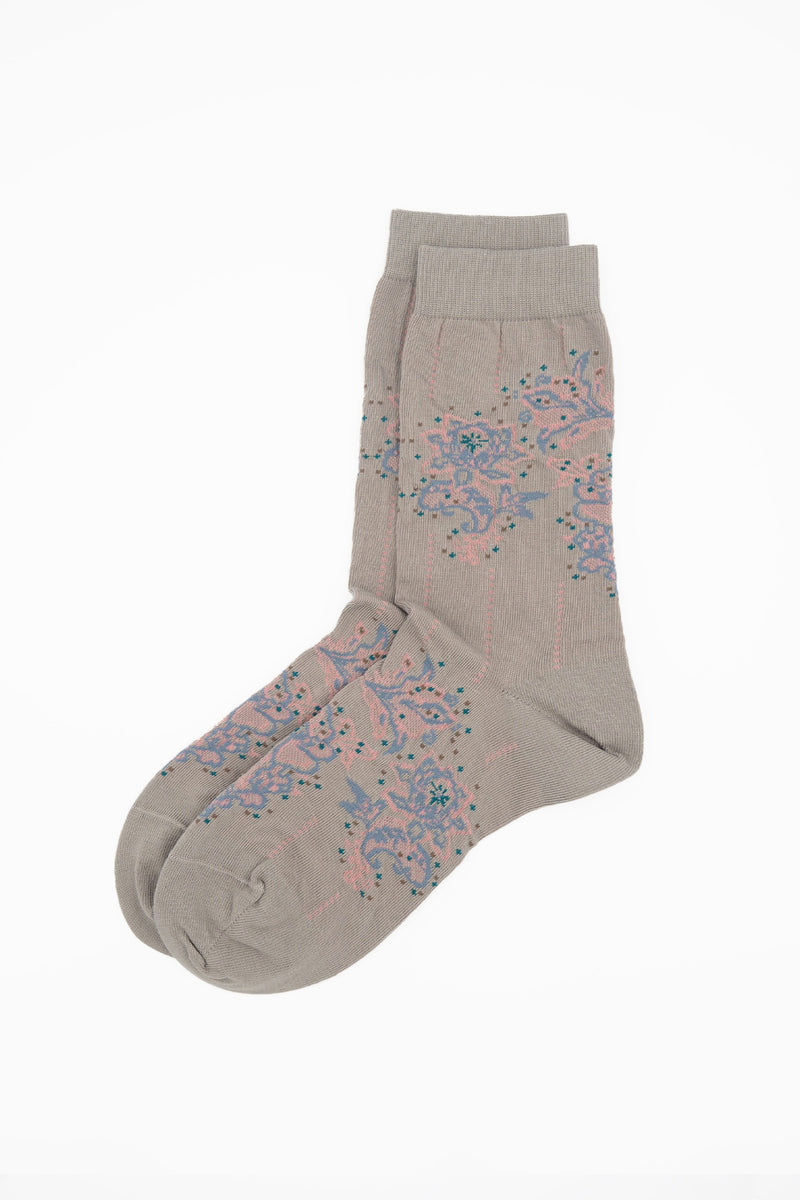 Ayame Dancing Flower Women's Socks - Grey