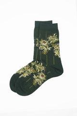 Ayame Dancing Flower Women's Socks - Green