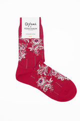 Ayame Dancing Flower Women's Socks - Red