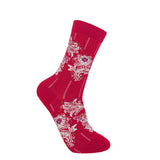 Ayame Dancing Flower Women's Socks - Red