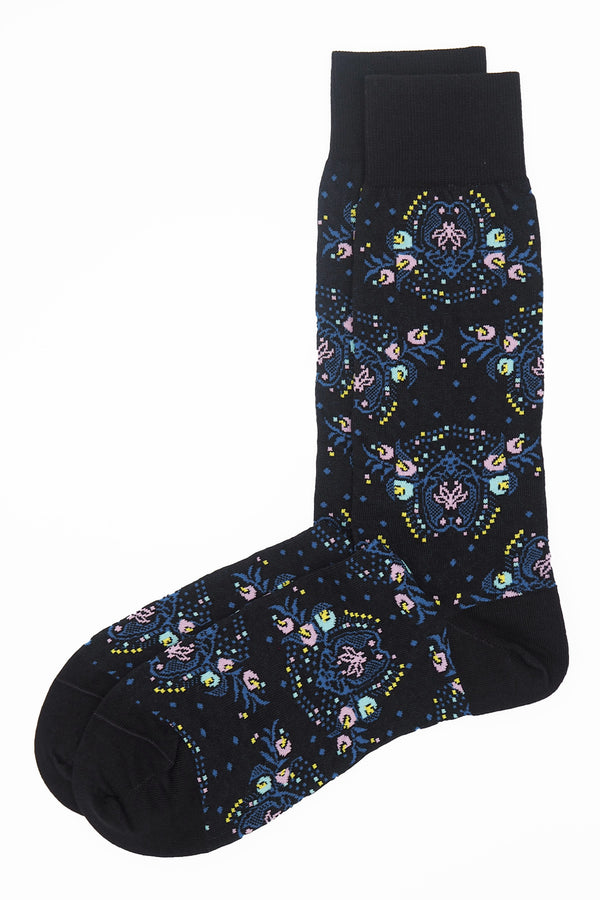 Ayame Floral Men's Socks - Black