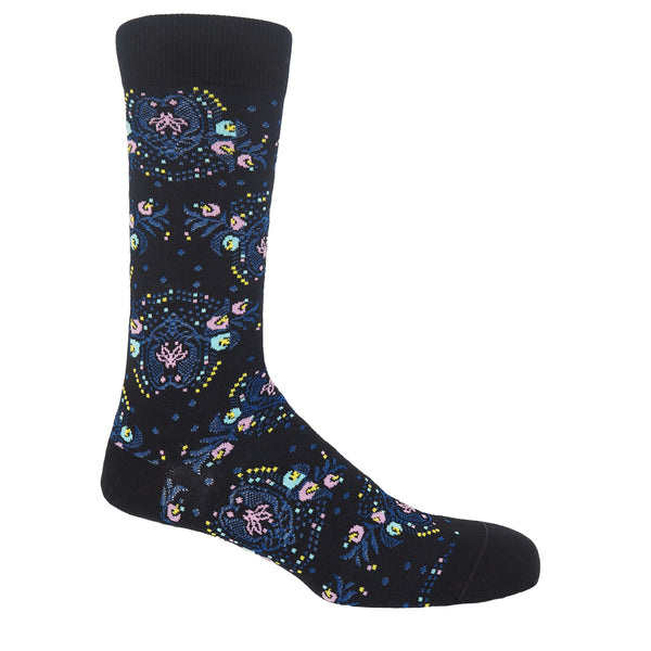 Ayame Floral Men's Socks - Black