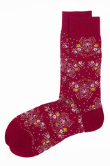 Ayame Floral Men's Socks - Red