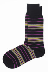 Ayame Multi Stripe Men's Socks - Black